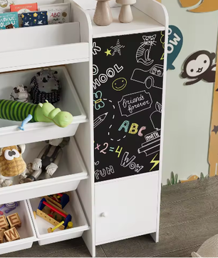 Kinderboekenplank met Open Opbergruimte en Schoolbord