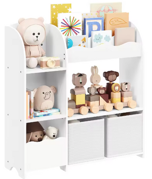 Kinder Boekenkast met Speelgoedopslag en Opbergdozen – 3-in-1