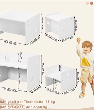 Kindertafel met 2 Stoelen – Multifunctionele Kindermeubelset