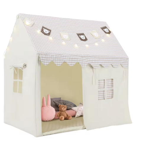 Kindertent voor Binnen met Speelmat en Verlichting – Speelhuis voor Kinderen