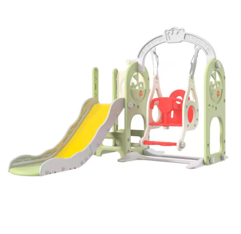 6-in-1 Outdoor Kinderglijbaan en Schommelset – Multifunctioneel Speeltoestel met Basketbalring en Telescoop