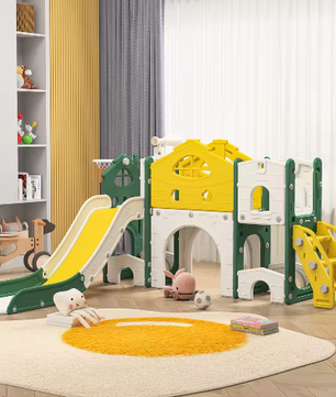 Kinderglijbaan 7-in-1 – Basketbal, Klimrek en Telescoop voor Binnen en Buiten