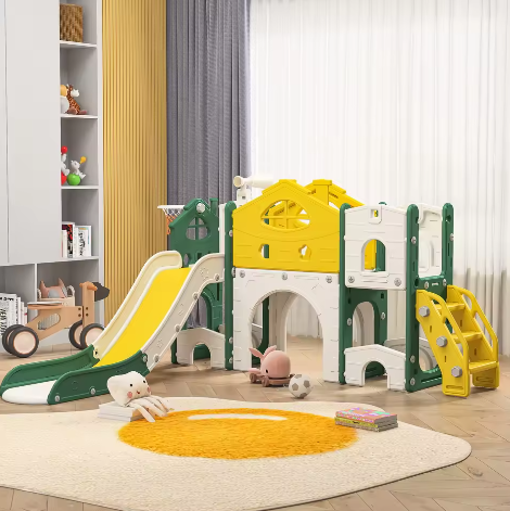 Kinderglijbaan 7-in-1 – Basketbal, Klimrek en Telescoop voor Binnen en Buiten