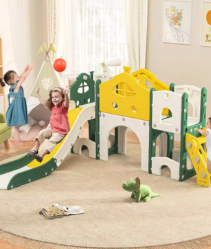 Kinderglijbaan 7-in-1 – Basketbal, Klimrek en Telescoop voor Binnen en Buiten