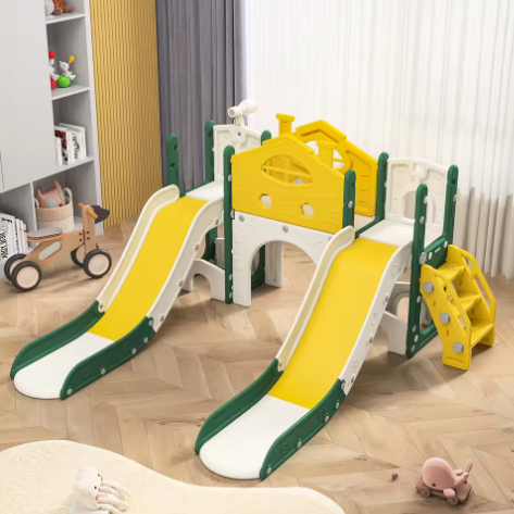 Kinderglijbaan 7-in-1 – Basketbal, Klimrek en Telescoop voor Binnen en Buiten