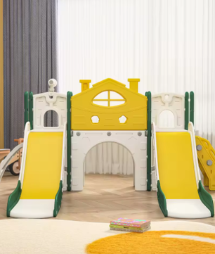 Kinderglijbaan 7-in-1 – Basketbal, Klimrek en Telescoop voor Binnen en Buiten