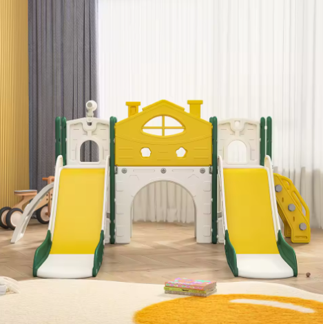 Kinderglijbaan 7-in-1 – Basketbal, Klimrek en Telescoop voor Binnen en Buiten