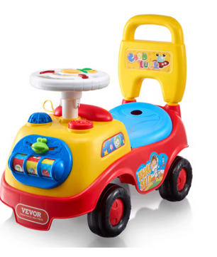 Peuterrit Loopauto – Speelgoedauto met Muziek, Opbergvak en Veiligheidsvoorzieningen, 1-3 Jaar