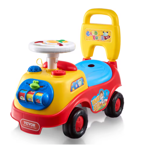 Peuterrit Loopauto – Speelgoedauto met Muziek, Opbergvak en Veiligheidsvoorzieningen, 1-3 Jaar