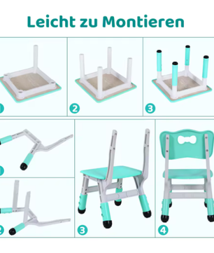 Verstelbare Kindertafel met 2 Stoelen – Kinderbureau voor Spelen en Leren (3–8 Jaar)