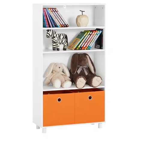 Kinderboekenkast met Opbergboxen –Boekenplank voor Kinderkamer