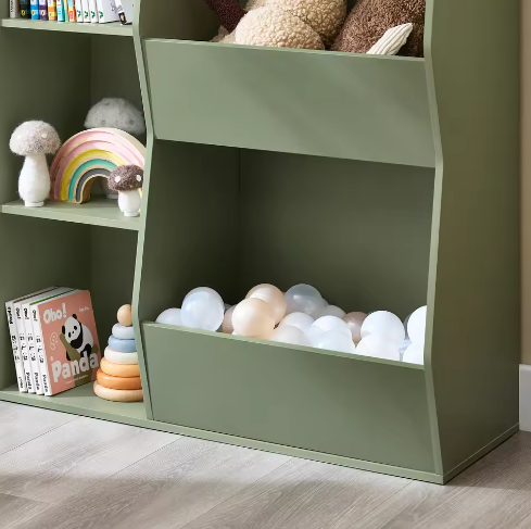 Kinderboekenkast met 5 Open Vakken – Speelgoed- en Boekenplank