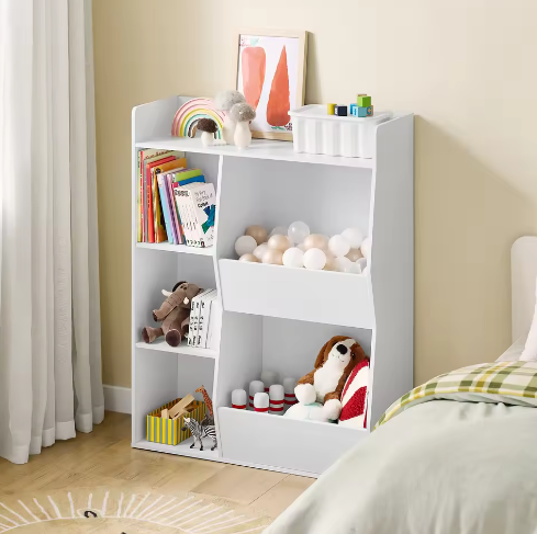 Kinderboekenkast met 5 Open Vakken – Speelgoed- en Boekenplank