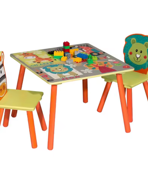Kindertafel met 2 Stoelen – Houten Speel- en Knutselset