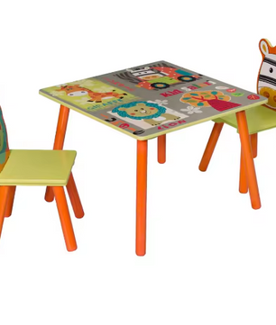 Kindertafel met 2 Stoelen – Houten Speel- en Knutselset