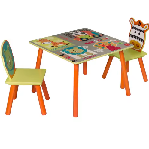 Kindertafel met 2 Stoelen – Houten Speel- en Knutselset