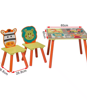 Kindertafel met 2 Stoelen – Houten Speel- en Knutselset