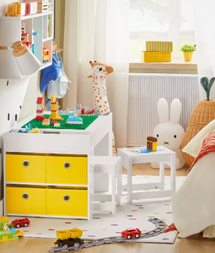 Kindertafel met 2 Stoelen en Opbergruimte – Multifunctionele Kinderzitgroep