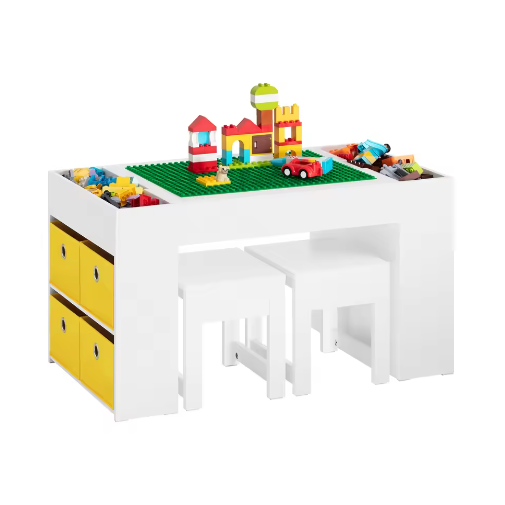 Kindertafel met 2 Stoelen en Opbergruimte – Multifunctionele Kinderzitgroep