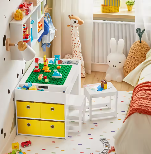 Kindertafel met 2 Stoelen en Opbergruimte – Multifunctionele Kinderzitgroep