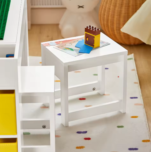 Kindertafel met 2 Stoelen en Opbergruimte – Multifunctionele Kinderzitgroep