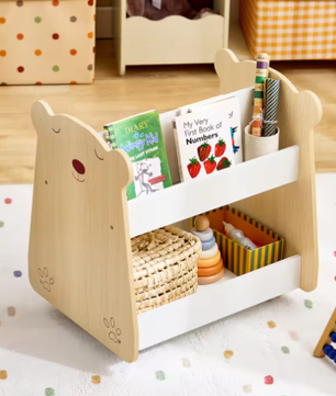 Kinderopbergkast met Wielen voor Boeken en Speelgoed
