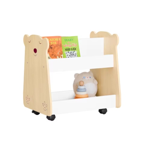 Kinderopbergkast met Wielen voor Boeken en Speelgoed