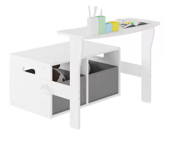2-in-1 Kindertafel met Bank en Opbergruimte
