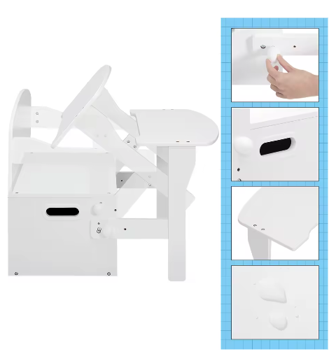 2-in-1 Kindertafel met Bank en Opbergruimte