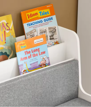 Kinderbank met Boekenplank en Verrijdbare Opbergdozen