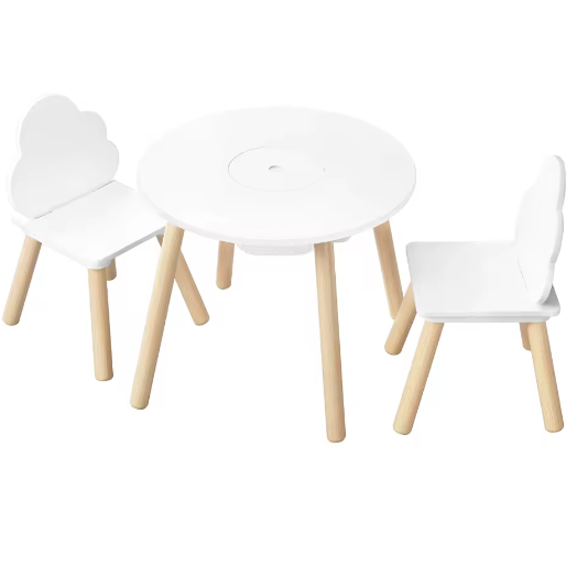 Kindertafel met 2 Stoelen en Wolkvormige Rugleuning