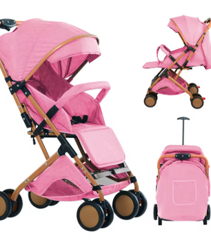 Kinderwagen 0–6 Jaar – Inklapbaar, Zit- en Ligstand, met Klamboe