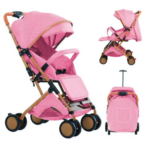 Kinderwagen 0–6 Jaar – Inklapbaar, Zit- en Ligstand, met Klamboe