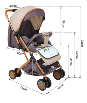Kinderwagen 0–6 Jaar – Inklapbaar, Zit- en Ligstand, met Klamboe