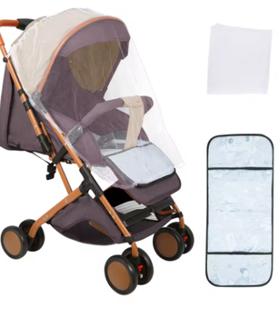 Kinderwagen 0–6 Jaar – Inklapbaar, Zit- en Ligstand, met Klamboe