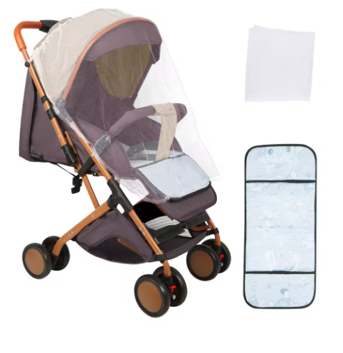Kinderwagen 0–6 Jaar – Inklapbaar, Zit- en Ligstand, met Klamboe
