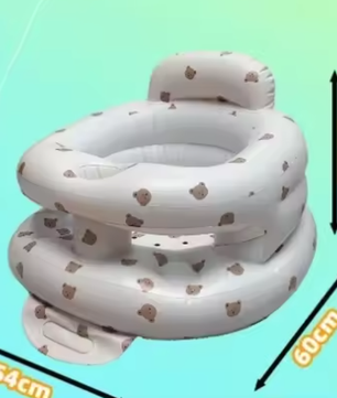Opblaasbare Babybank – PVC Kinderzitje met Ingebouwde Pomp, Opvouwbaar en Draagbaar