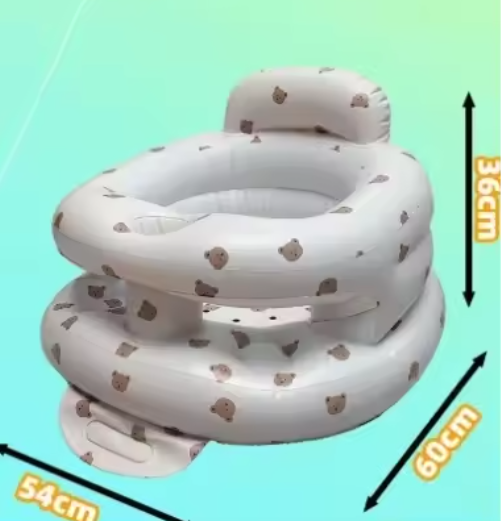 Opblaasbare Babybank – PVC Kinderzitje met Ingebouwde Pomp, Opvouwbaar en Draagbaar