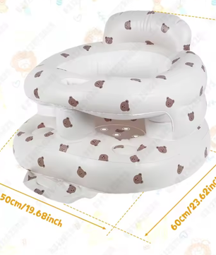 Opblaasbare Babybank – PVC Kinderzitje met Ingebouwde Pomp, Opvouwbaar en Draagbaar
