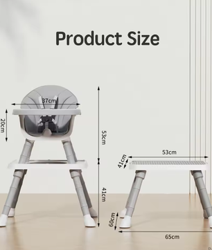 7-in-1 Converteerbare Kinderstoel – Eten, Spelen en Leren