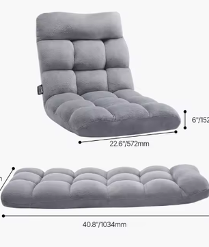 Opvouwbare Vloerstoel met Rugsteun – Multifunctionele Fauteuil voor Lezen, Ontspannen en Slapen