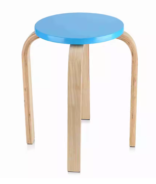 Antislip Gebogen Houten Stapelkruk voor Kinderkamer en Thuis