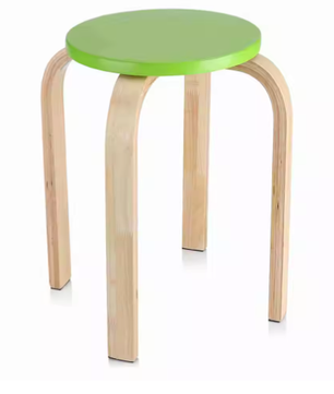 Antislip Gebogen Houten Stapelkruk voor Kinderkamer en Thuis