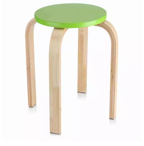 Antislip Gebogen Houten Stapelkruk voor Kinderkamer en Thuis