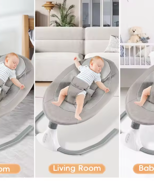 Elektrische Babyschommel met Afstandsbediening, Bluetooth en Timer (0–18 Maanden)