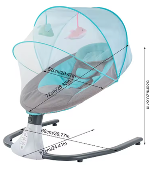 Elektrische Babyschommel met Afstandsbediening, Bluetooth en Timer (0–18 Maanden)