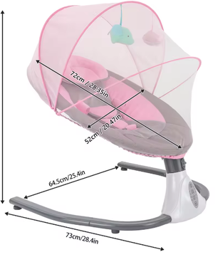 Elektrische Babyschommel met Afstandsbediening, Bluetooth en Timer (0–18 Maanden)