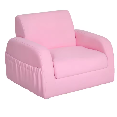 Transformeerbare Kinderfauteuil 2-in-1 – Opvouwbaar met Hoge Rug