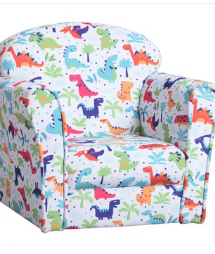 Kinderfauteuil met Dino Print – Zachte Kinderstoel vanaf 18 Maanden