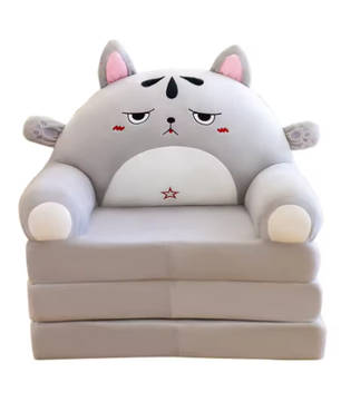 Pluche Opvouwbare Kinderbank 2-in-1 – Kinderfauteuil en Slaapbank